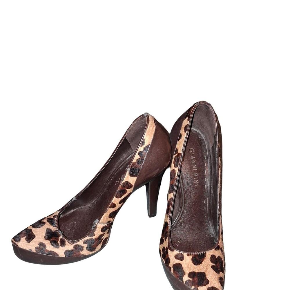GIANNI BINI LEOPARD PLATFORM PUMPS SIZE 7.5M